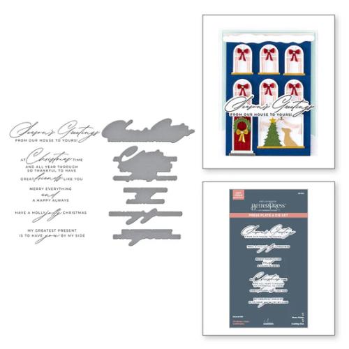 Spellbinders - Christmas Cheer Sentiments BetterPress Plate & Die Set from the City Holiday Collection by Yana Smakula