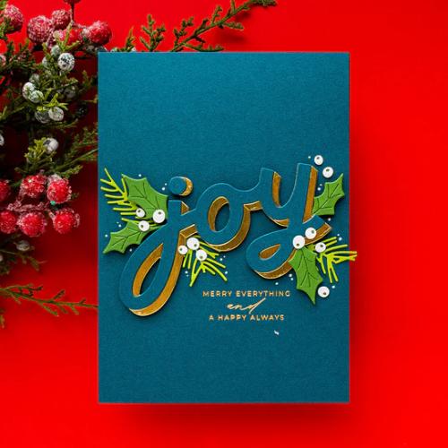 Spellbinders - Christmas Cheer Sentiments BetterPress Plate & Die Set from the City Holiday Collection by Yana Smakula