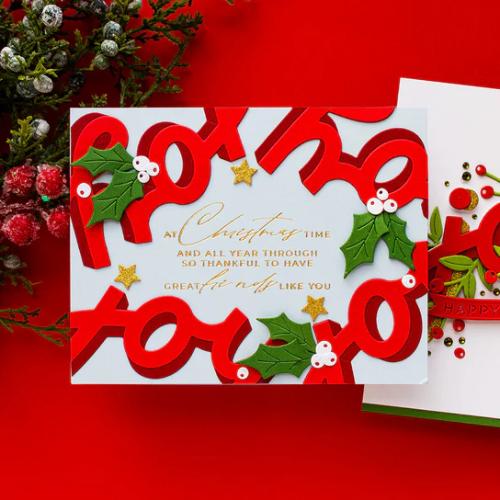 Spellbinders - Christmas Cheer Sentiments BetterPress Plate & Die Set from the City Holiday Collection by Yana Smakula