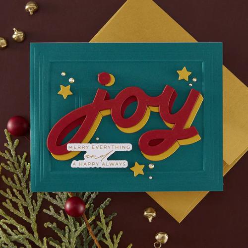 Spellbinders - Christmas Cheer Sentiments BetterPress Plate & Die Set from the City Holiday Collection by Yana Smakula