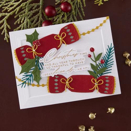 Spellbinders - Christmas Cheer Sentiments BetterPress Plate & Die Set from the City Holiday Collection by Yana Smakula