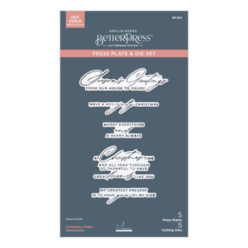 Spellbinders - Christmas Cheer Sentiments BetterPress Plate & Die Set from the City Holiday Collection by Yana Smakula