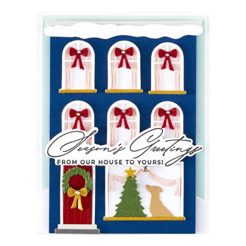 Spellbinders - Christmas Cheer Sentiments BetterPress Plate & Die Set from the City Holiday Collection by Yana Smakula