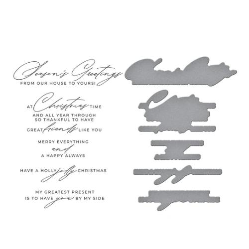 Spellbinders - Christmas Cheer Sentiments BetterPress Plate & Die Set from the City Holiday Collection by Yana Smakula