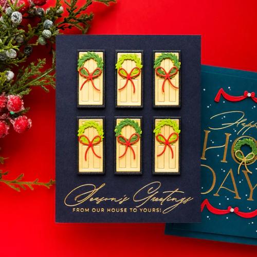 Spellbinders - Christmas Cheer Sentiments BetterPress Plate & Die Set from the City Holiday Collection by Yana Smakula