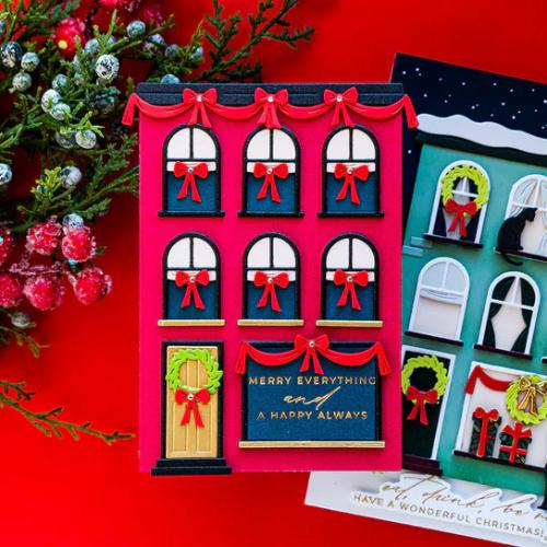 Spellbinders - Christmas Cheer Sentiments BetterPress Plate & Die Set from the City Holiday Collection by Yana Smakula