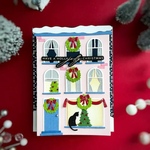 Spellbinders - Christmas Cheer Sentiments BetterPress Plate & Die Set from the City Holiday Collection by Yana Smakula