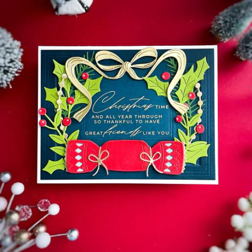 Spellbinders - Christmas Cheer Sentiments BetterPress Plate & Die Set from the City Holiday Collection by Yana Smakula