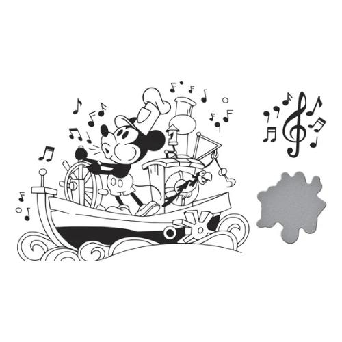 Spellbinders - Steamboat Willie Press Plate & Die Set from the Say Cheese Classic Mouse Collection