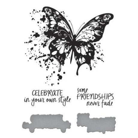 Spellbinders - Butterfly Splatter BetterPress Plate & Die Set from the Beautifully Imperfect Collection