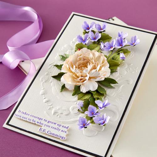 Spellbinders - The Poet's Garden Sentiments Press + Foil Plate & Die Set