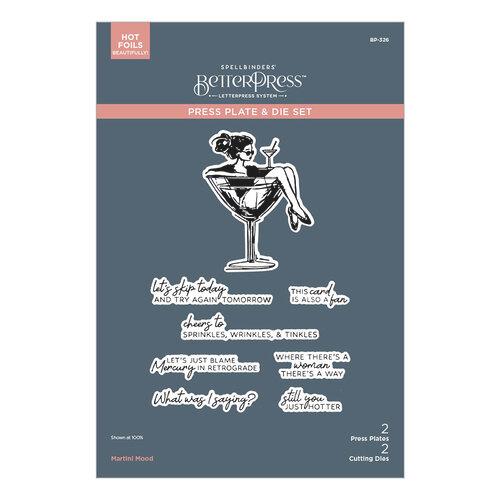Spellbinders - Martini Mood BetterPress Plate & Die Set from the Happier Hour Collection