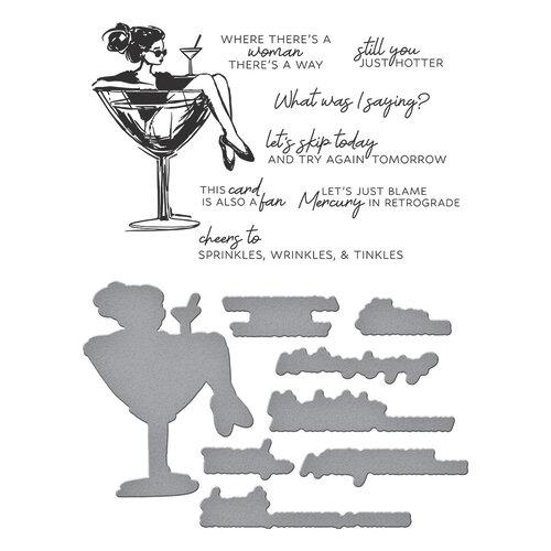 Spellbinders - Martini Mood BetterPress Plate & Die Set from the Happier Hour Collection