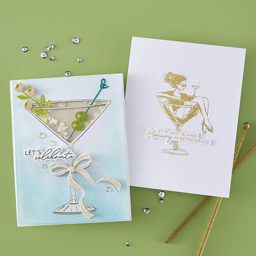 Spellbinders - Martini Mood BetterPress Plate & Die Set from the Happier Hour Collection