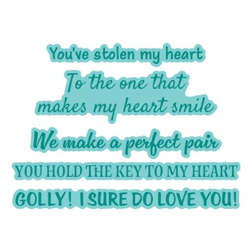 Spellbinders - Classic Mouse Love Sentiments Press + Foil Plate & Die Set