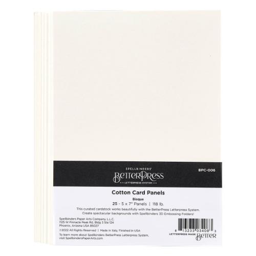 Spellbinders - Bisque BetterPress A7 Cotton Card Panels - 25 Pack - Postage as per Actual