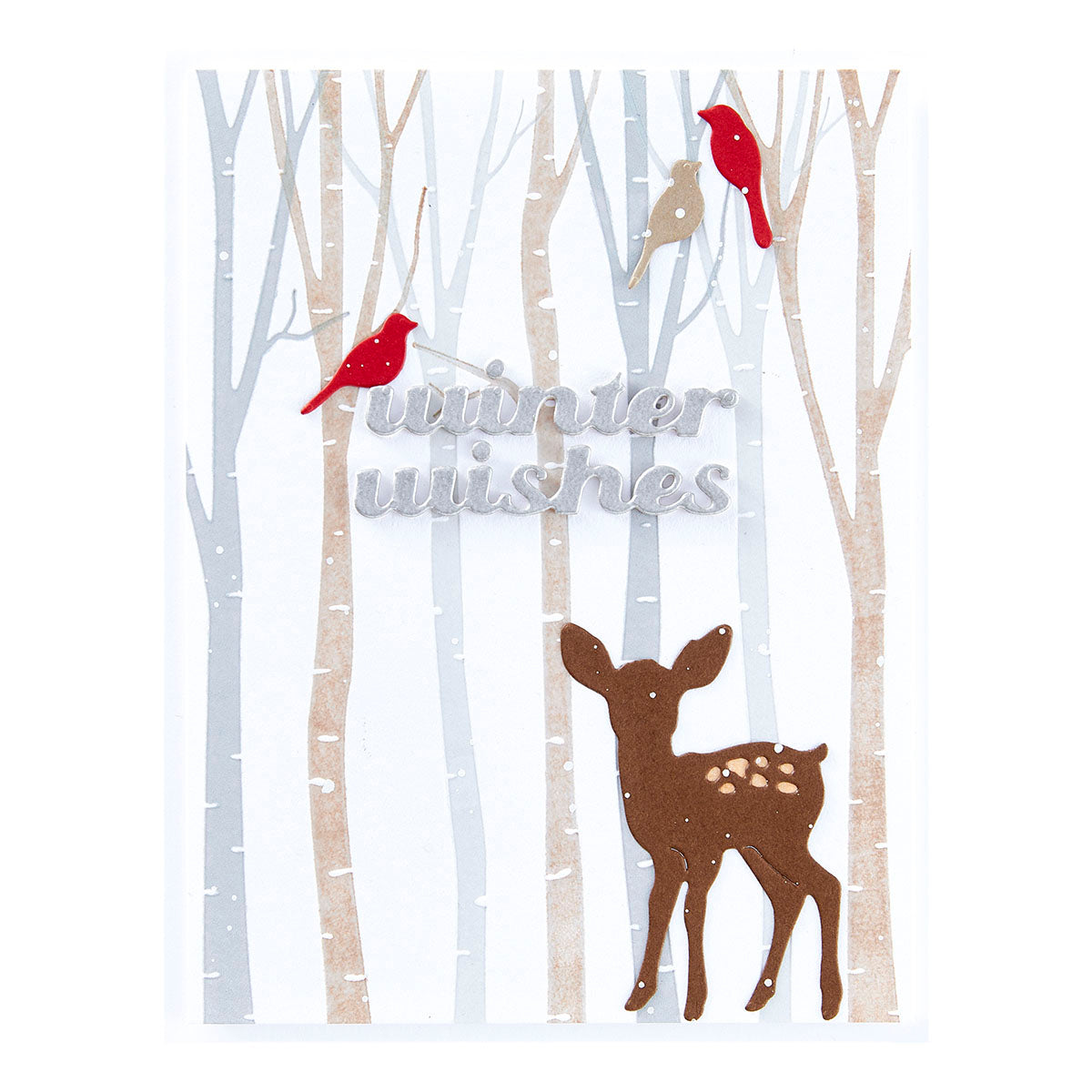 Spellbinders - Birch Trees Registration Press Plates & Die Set from the Dancin' Christmas Friends Collection