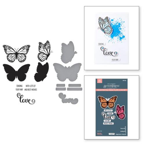 Spellbinders - Butterfly Silhouettes Registration Press Plate & Die Set from the Wildflowers Collection by Lisa Horton