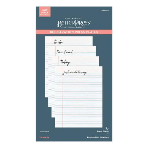 Spellbinders - Take Note Registration Press Plates from the Take Note Collection