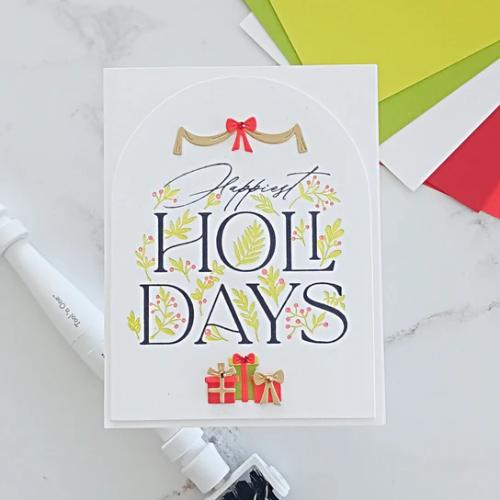 Spellbinders - Happiest Holidays Registration Press Plate Set from the City Holiday Collection by Yana Smakula