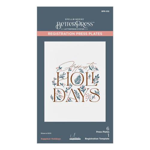 Spellbinders - Happiest Holidays Registration Press Plate Set from the City Holiday Collection by Yana Smakula
