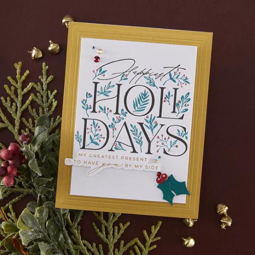 Spellbinders - Happiest Holidays Registration Press Plate Set from the City Holiday Collection by Yana Smakula