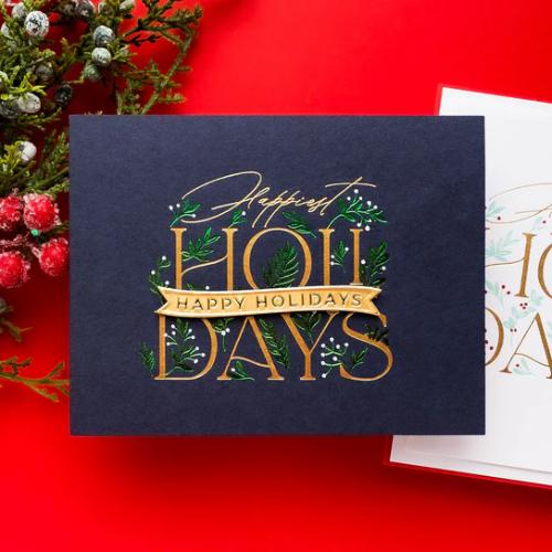 Spellbinders - Happiest Holidays Registration Press Plate Set from the City Holiday Collection by Yana Smakula