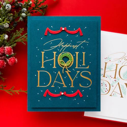 Spellbinders - Happiest Holidays Registration Press Plate Set from the City Holiday Collection by Yana Smakula