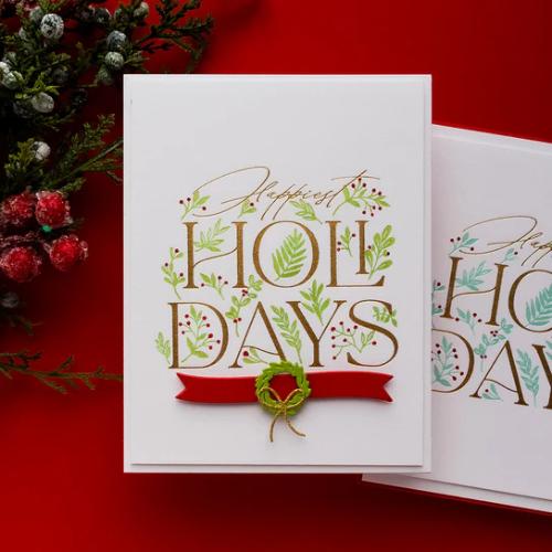 Spellbinders - Happiest Holidays Registration Press Plate Set from the City Holiday Collection by Yana Smakula