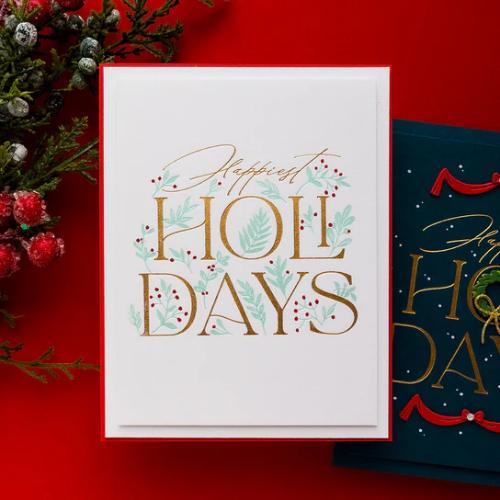 Spellbinders - Happiest Holidays Registration Press Plate Set from the City Holiday Collection by Yana Smakula