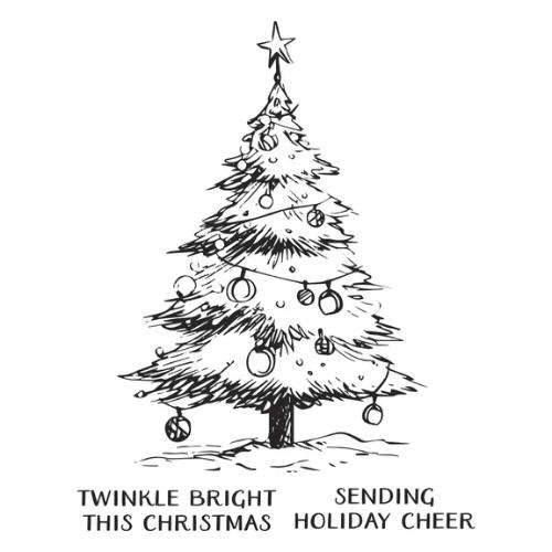 Spellbinders - Twinkle Bright Tree Registration BetterPress Plates from the Wonderland Collection