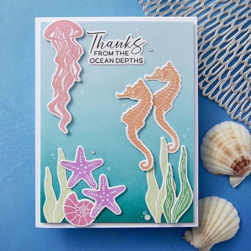 Spellbinders - Sea Friends Press Plate & Die Set - BetterPress Society June 2025