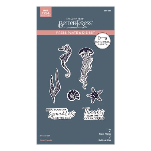 Spellbinders - Sea Friends Press Plate & Die Set - BetterPress Society June 2025