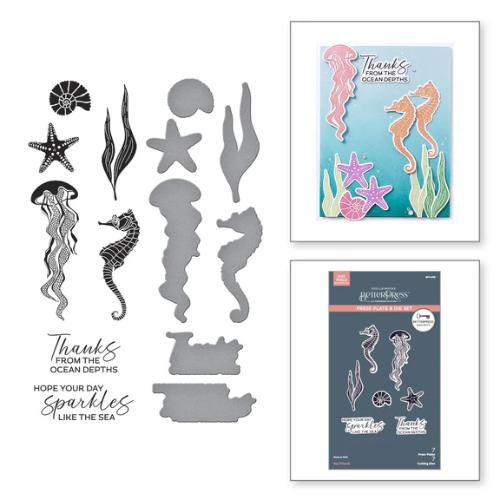Spellbinders - Sea Friends Press Plate & Die Set - BetterPress Society June 2025