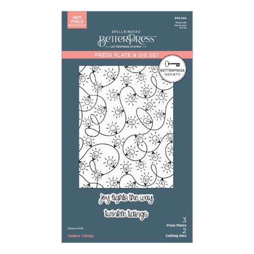 Spellbinders - Twinkle Tidings Press Plate, Die and Stencil Set - BetterPress Society October 2025