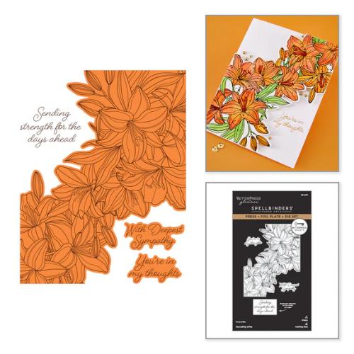Spellbinders - Cascading Lilies Press Plate - Betterpress Society April 2026