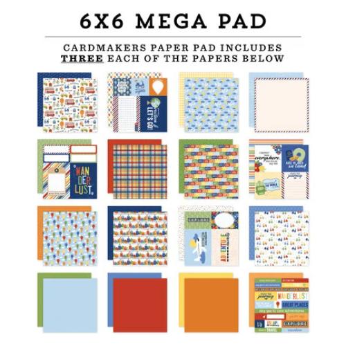Echo Park Born To Travel 6x6 Inch Cardmakers Mega Pad (BTT425031)