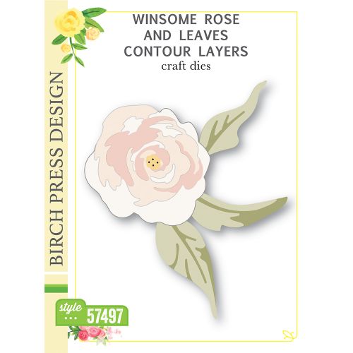 Birch Press - Winsome Rose and Leaves Contour Layers