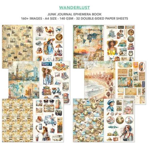 Ciao Bella Wanderlust A4 Junk Journal Ephemera Book (32pcs) (CBB006) - Postage as per Actual