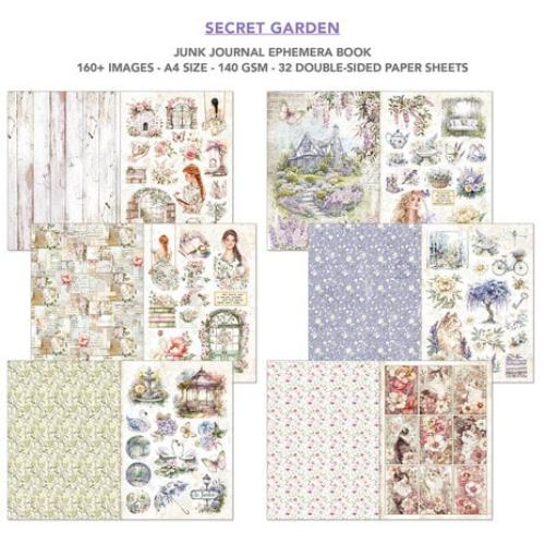 Ciao Bella Secret Garden A4 Junk Journal Ephemera Book (32pcs) (CBB007) - Postage as per Actual