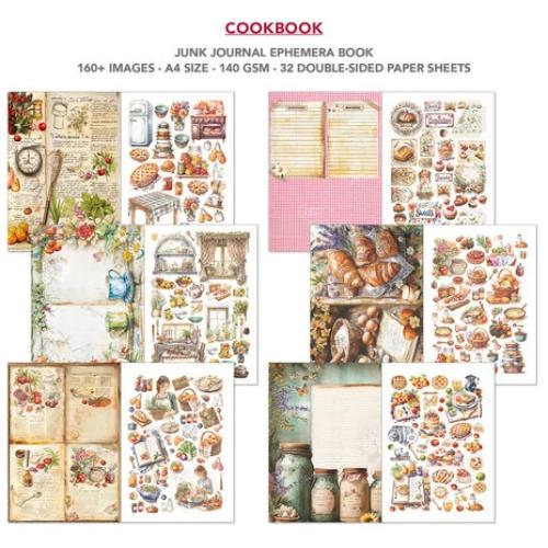 Ciao Bella Cookbook A4 Junk Journal Ephemera Book (32pcs) (CBB009) - Postage as per Actual