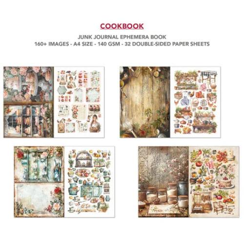 Ciao Bella Cookbook A4 Junk Journal Ephemera Book (32pcs) (CBB009) - Postage as per Actual