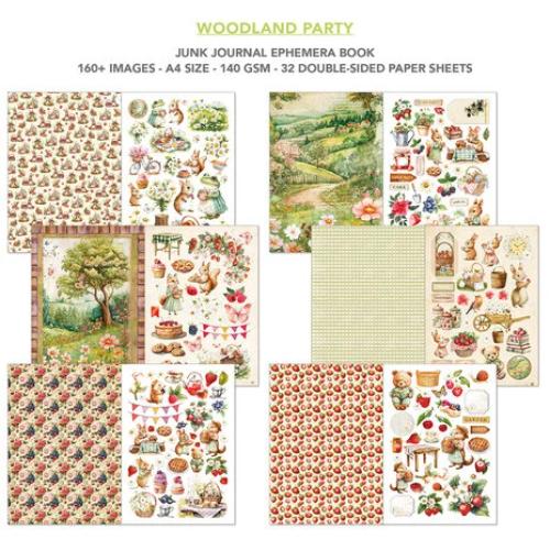 Ciao Bella Woodland Party A4 Junk Journal Ephemera Book (32pcs) (CBB011) - Postage as per Actual