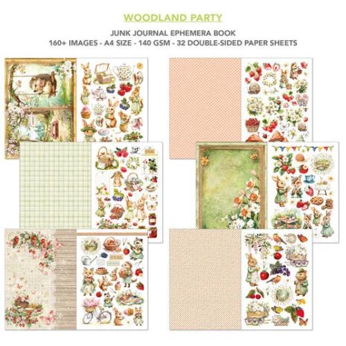 Ciao Bella Woodland Party A4 Junk Journal Ephemera Book (32pcs) (CBB011) - Postage as per Actual