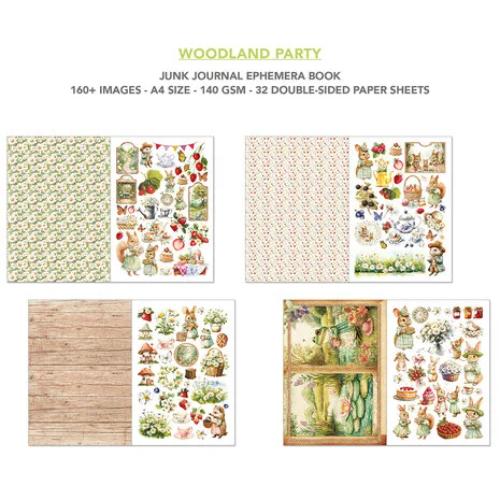 Ciao Bella Woodland Party A4 Junk Journal Ephemera Book (32pcs) (CBB011) - Postage as per Actual