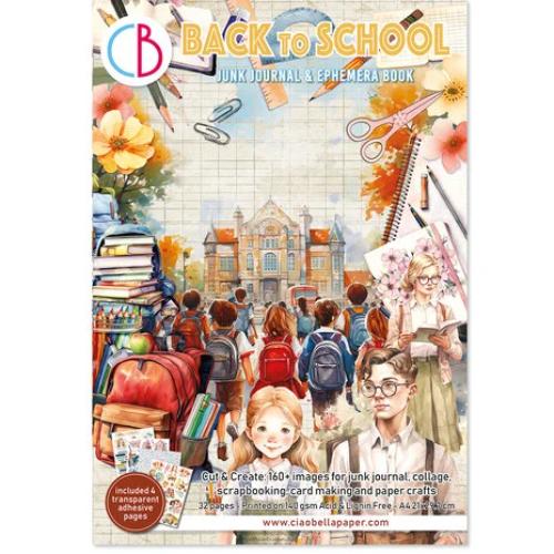 Ciao Bella Back to School A4 Junk Journal Ephemera Book (32pcs) (CBB012) - Postage as per actual