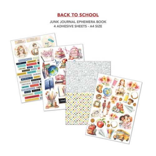 Ciao Bella Back to School A4 Junk Journal Ephemera Book (32pcs) (CBB012) - Postage as per actual
