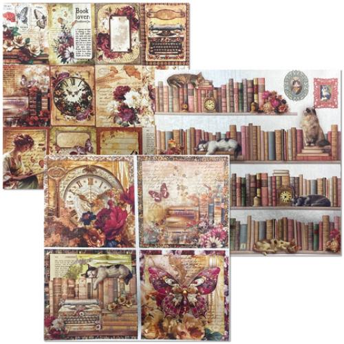 Ciao Bella Book Lovers 6x6 Inch Deluxe Paper Pearl Copper & Vellum Dual Pack Mixed (6pcs) (CBXQ004)