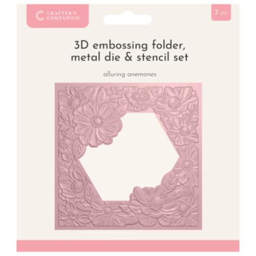 Crafter's Companion 3D Emboss Macro Aperture Folders Alluring Anemones (CC-3DEF5.5-MD-STEN-ALAN)