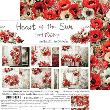 Craft O'Clock Heart of the Sun 8x8 Inch Paper Set (CC-C74-HOS-07)